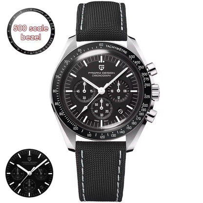 Pagani Design Moon Quartz Wristwatch For Men Stainless Steel Band