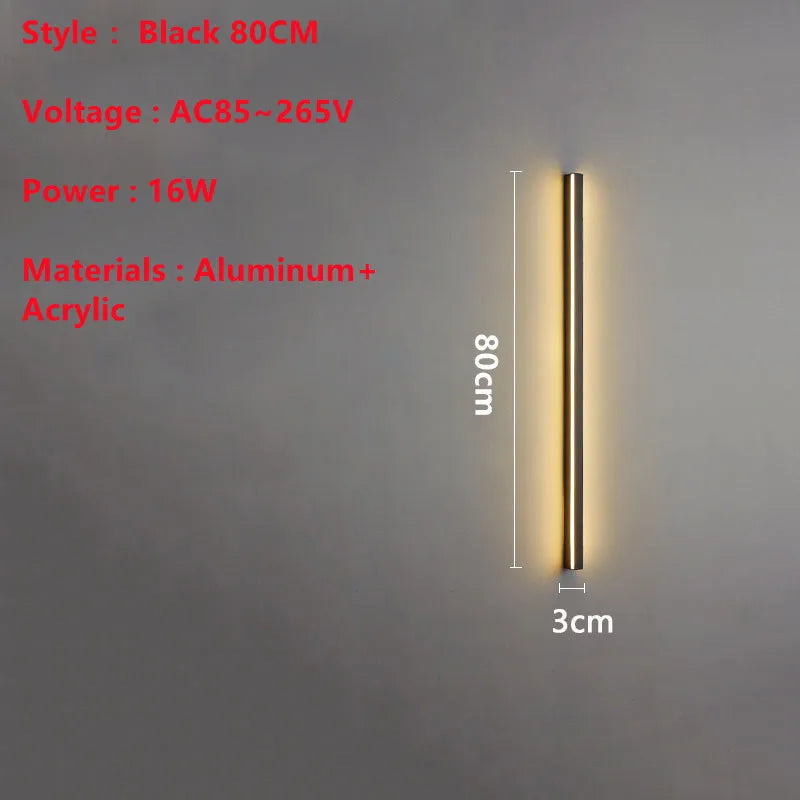 Superlong Minimalist LED Wall Light AC85~265V 200CM Line Sconce Lamp For Indoor TV Background Aisle Living Room Villa Decoration