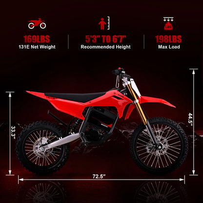 KOOZ HP131E-L 72V 8000W Pro Electric Dirt Bike for Adults