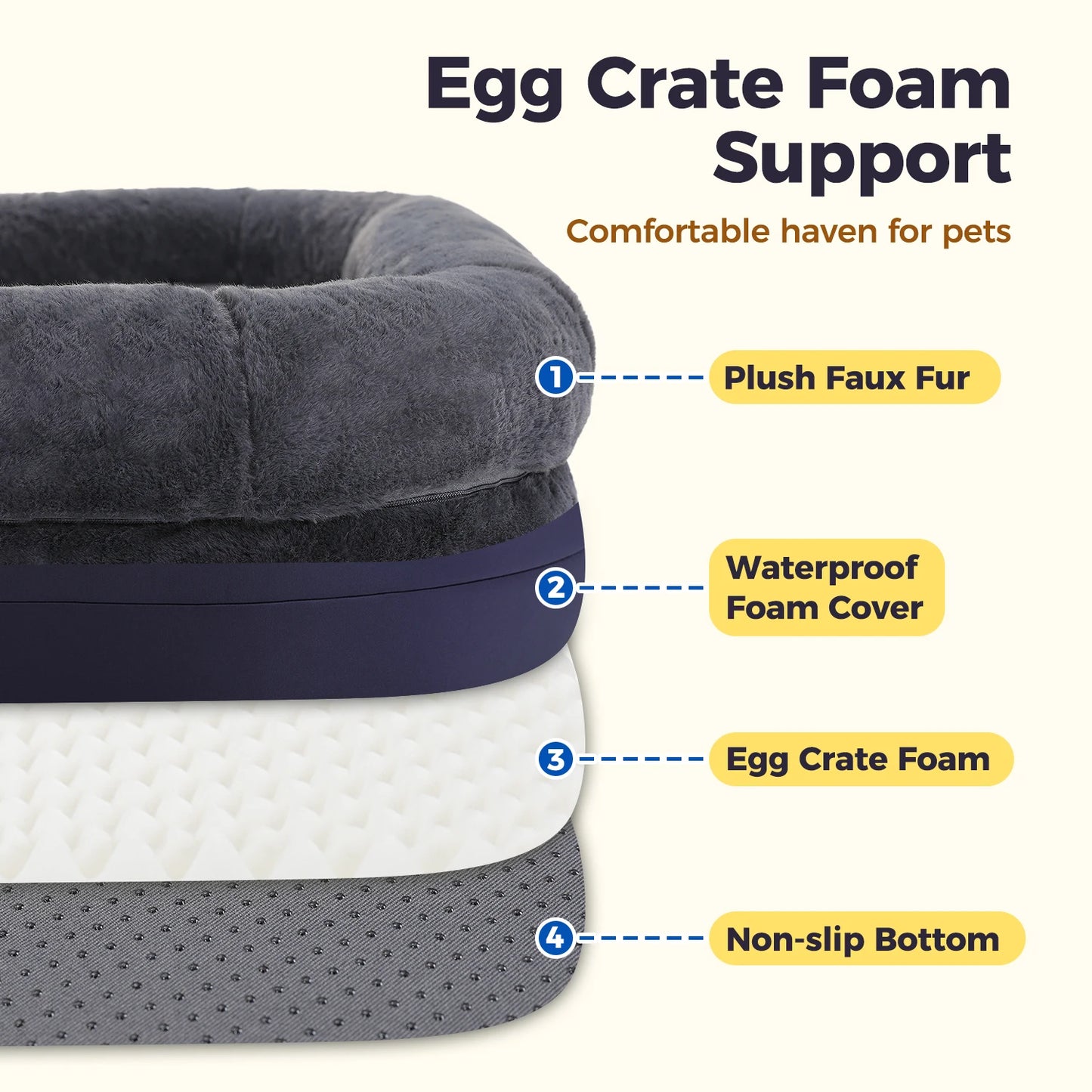 PAWZ Road Foldable Dog Bed Plush Sofa Washable Non-Slip