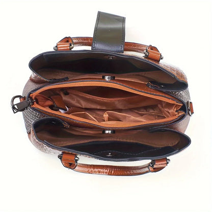 Women's Fashion Handbag Set, 3-Piece PU Leather Purse Combo, Tote Shoulder Bag With Clutch, Versatile Design, Multiple Colors Av