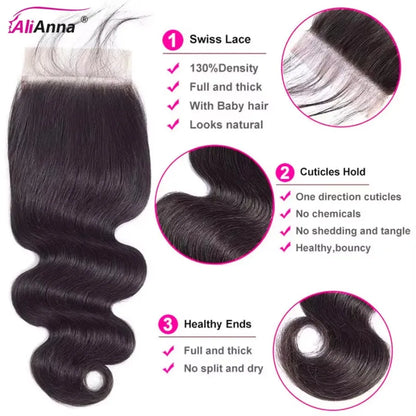 24 26 Inch Human Hair Bundles And Closure Body Wave Bundles With 4x4 Closure Raw Hair Bundles Human Hair 5x5 2x6 HD Lace Closure