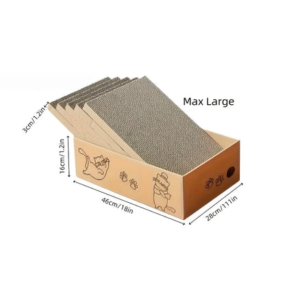 5pcs corrugated cardboard cat scratch board rectangular double-sided scratching nest wear-resistant non shedding all universal