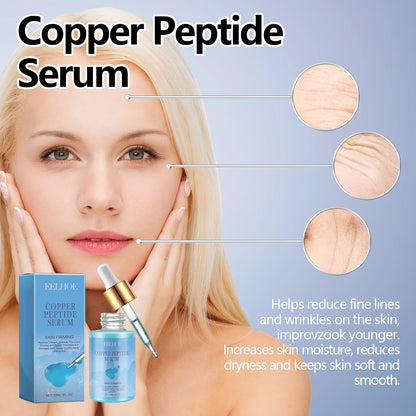 EELHOE 30ml Copper Peptide Facial Serum Moisturizing Firming Face Skin Increase Elasticity Anti Wrinkle Lines Daily Facial Care