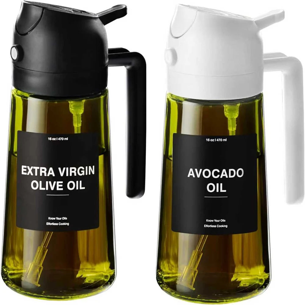 DUTRIEUX Glass Olive Oil Dispenser And Spray Bottle 2 In 1