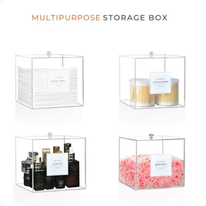 Face Towel Holder Acrylic Face Towelettes Storage Box Compatible with Clean Skin Club Clean Towel Face Towels Clear Skin Towel