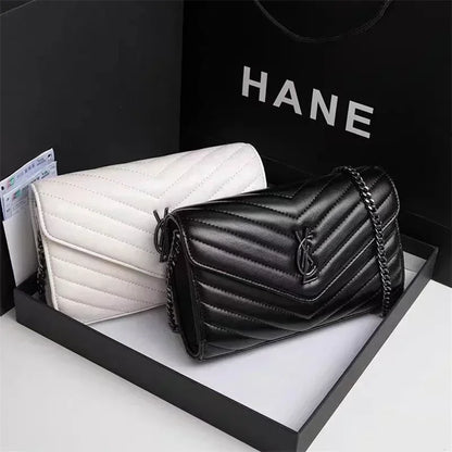 LOULOU Classic Rhombus Chain Leather Shoulder Bag For Women