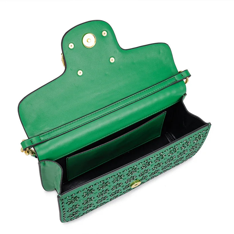 New Trend Crossbody Bag With Crystal Embellishments Chain Strap