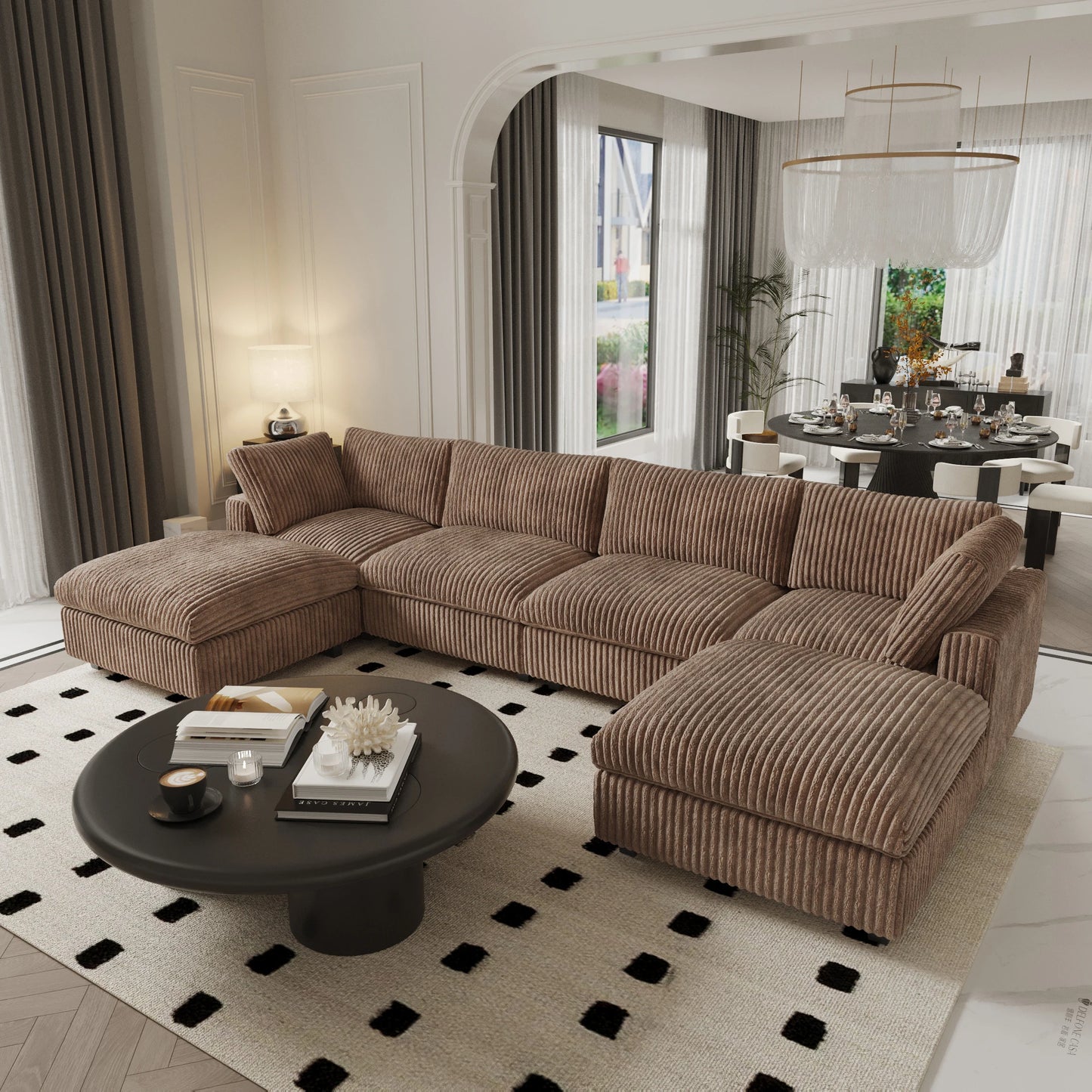 Sdorens Modular Sectional Sofa U Shaped Couch With Ottoman