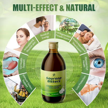 Soursop Bitters - Natural Organic Health Detox, Immune Support & Digestive Health, Boost Energy - Made in USA