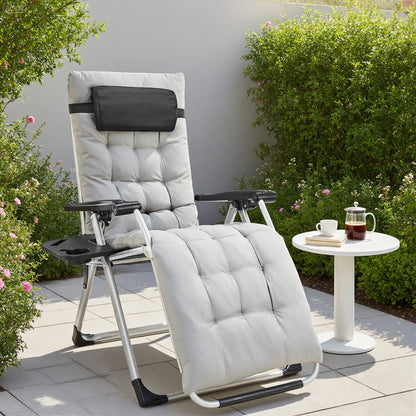 JHK Zero Gravity Portable Recliner Set Outdoor Lounge Chairs