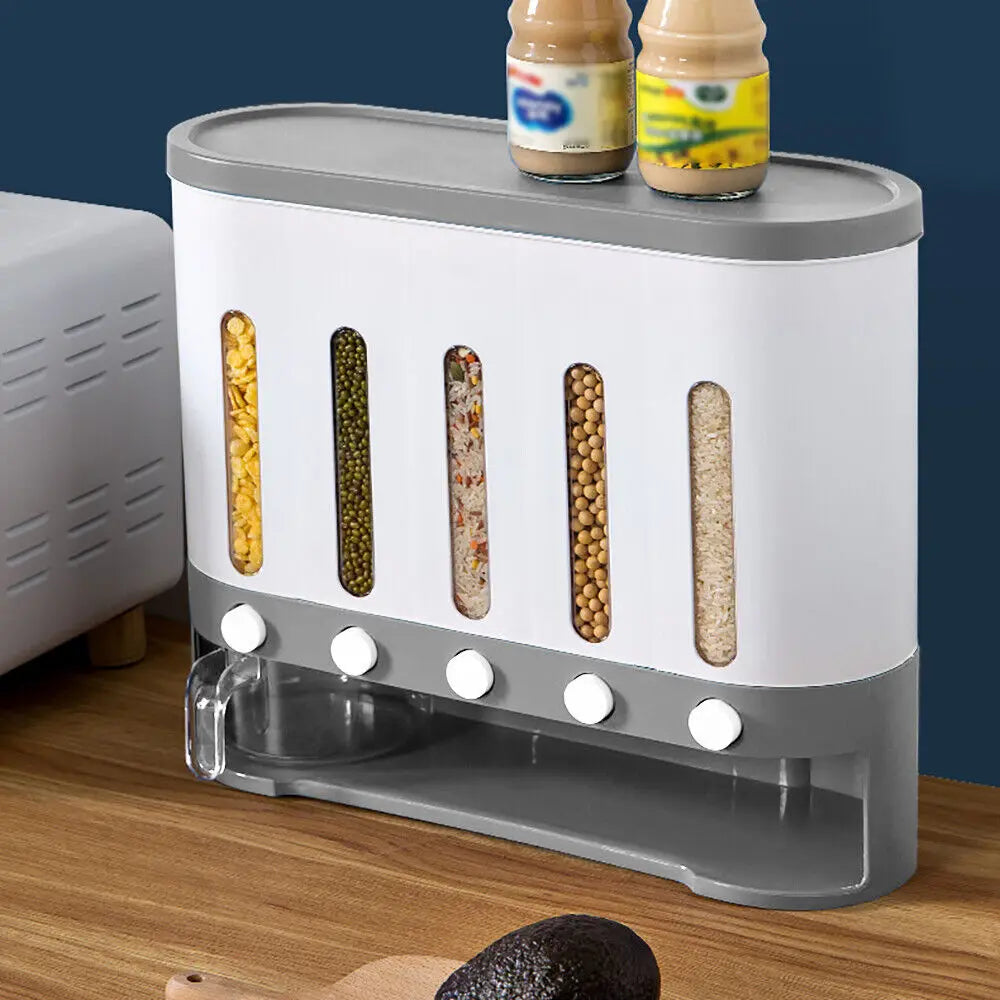 Wall Mounted Airtight Food Storage Dispenser for Cereal and Grains