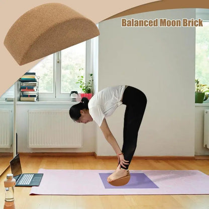 Cork Moon Brick Semi Circular Yoga Blocks For Indoor Outdoor Training