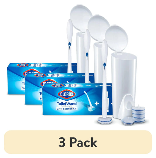 Disposable Toilet Brush Cleaning System With Disposable Scrubbing Pads