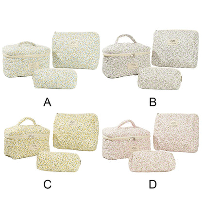 Shunmaii Quilted Makeup Bag Cosmetic Organizer Clutch