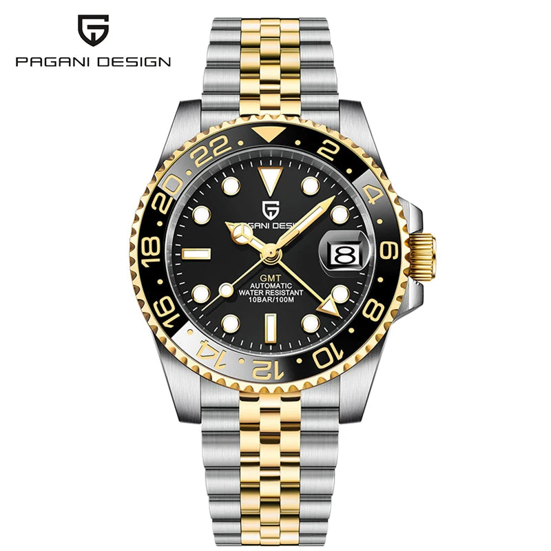 PAGANI DESIGN PD1662 Automatic GMT Stainless Steel Wristwatch