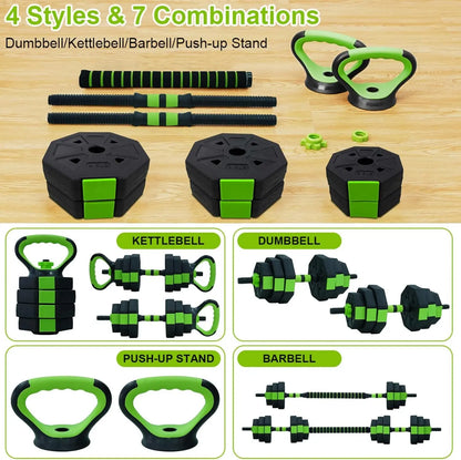 66lbs/88lbs Weight 4 in 1 Adjustable Kettlebell Set  Dumbbell Set Used as Kettlebells Barbell Push up Stand for GYM Home