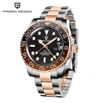 PAGANI DESIGN PD1662 Ceramic Bezel Sapphire Glass Automatic GMT Watch