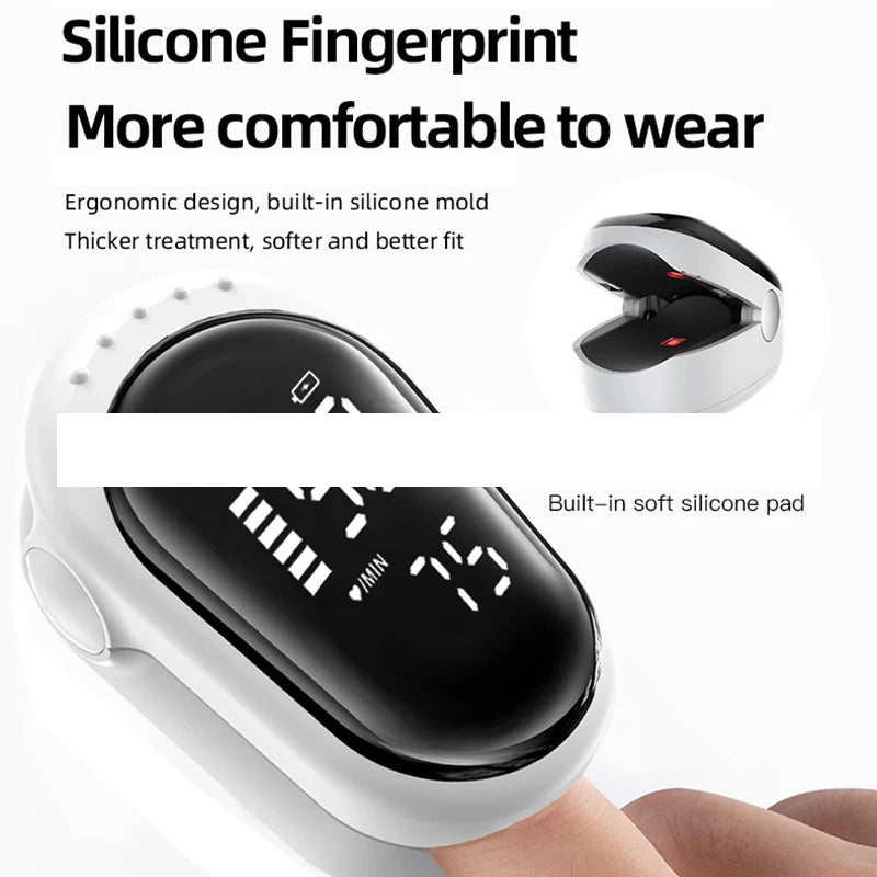 Rechargeable Oximeter Fingertip Pulse Oximeter Blood Oxygen Saturation Monitor Digital LED Display Child High Definition Large Screen One Click Measurement Automatic Shutdown