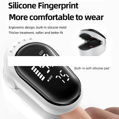 Rechargeable Oximeter Fingertip Pulse Oximeter Blood Oxygen Saturation Monitor Digital LED Display Child High Definition Large Screen One Click Measurement Automatic Shutdown