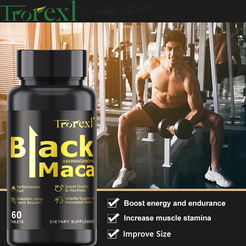 HABUMA Organic Black Maca Pills For Men Endurance And Energy