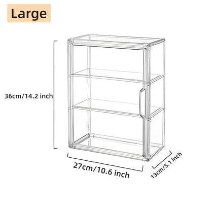 Clear Makeup Storage Case, Dustproof Cosmetic Organizer Box, Skincare Containers, Large Capacity Layered Cosmetic Display Cases