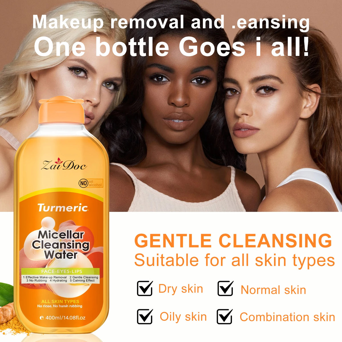Zaidoc Turmeric and Cherry Blossom Micellar Cleansing Water Makeup Remover