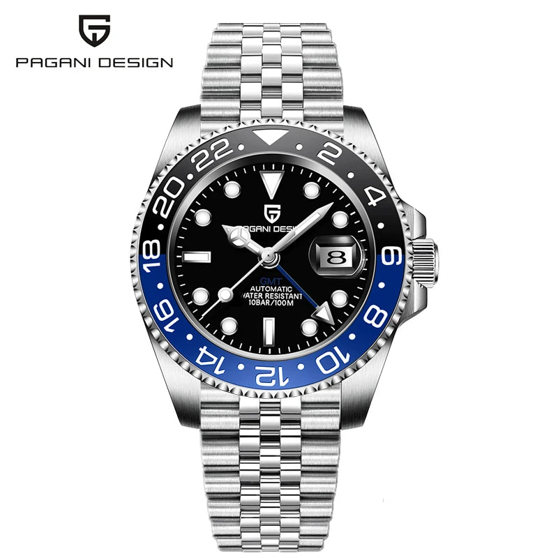 PAGANI DESIGN PD1662 Automatic GMT Stainless Steel Wristwatch