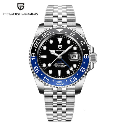PAGANI DESIGN PD1662 Automatic GMT Stainless Steel Wristwatch