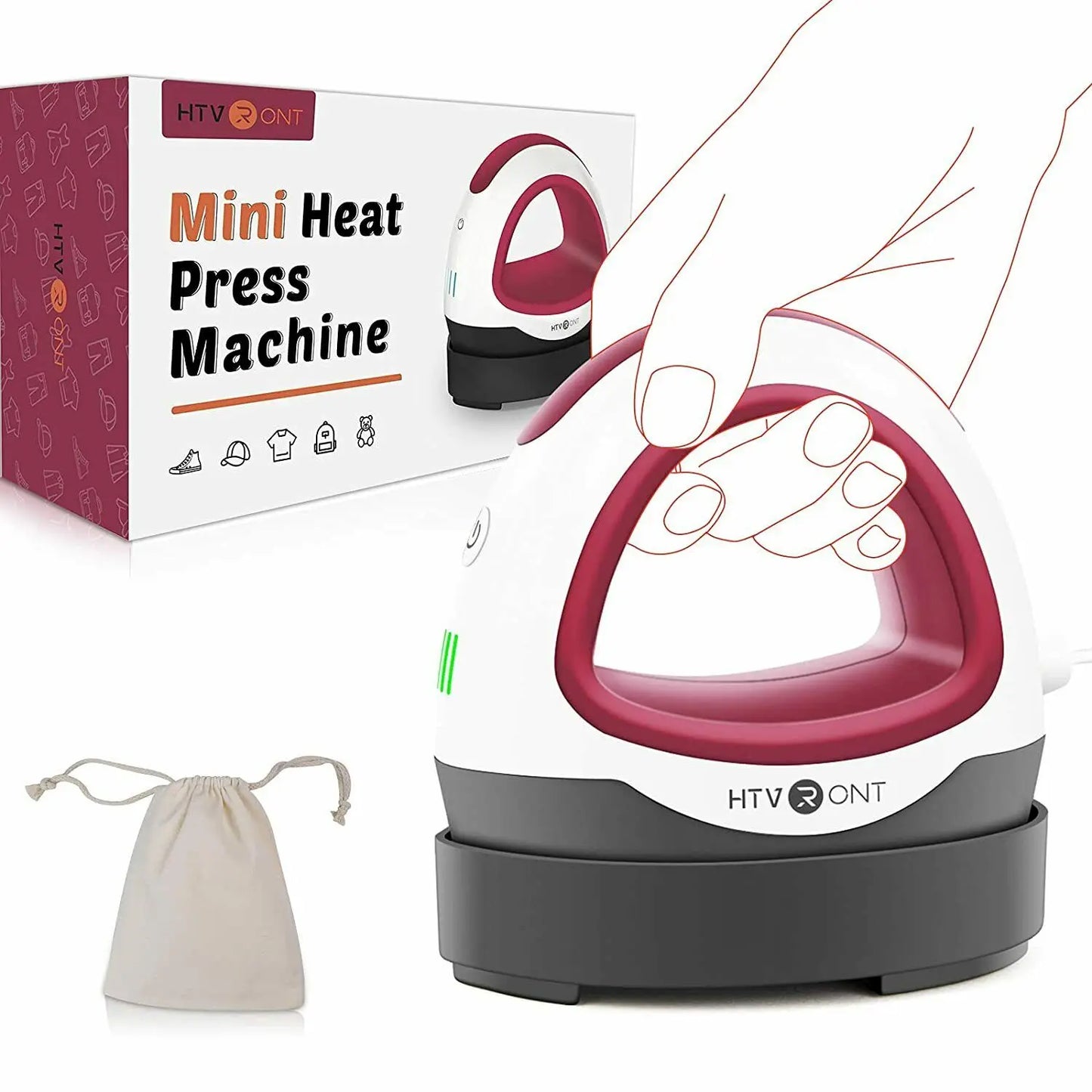 HTVRONT Mini Heat Press Machine Portable For DIY T Shirts