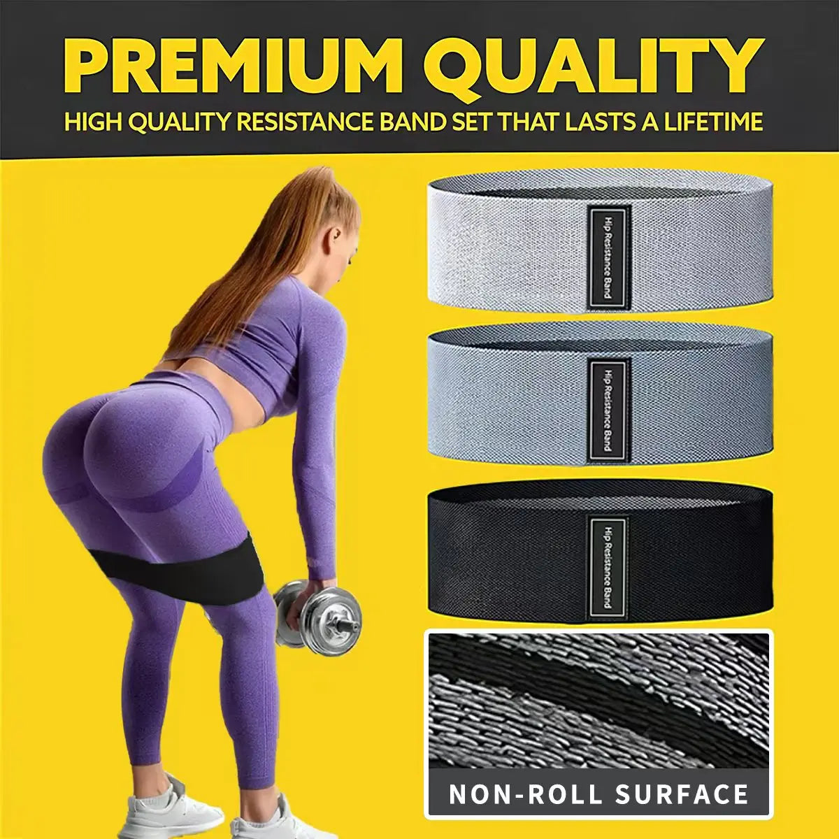 1/3pcs Elastic Resistance Band Legs and Hip Training Yoga Squat Elastic Band Latex Non-slip Gym Supplies Come with Storage Bag