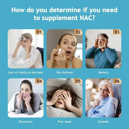 NAC Glutathione Food Supplement, Detox & Antioxidant, Anti-Aging, for Liver Health, Immune Support, Skin Care, Hair, Nails
