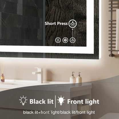 JHK LED Vanity Mirror Memory Function Front and Backlit