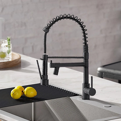 Kitchen Sink Faucet With Single Pull Out Sprout Deck Mounted