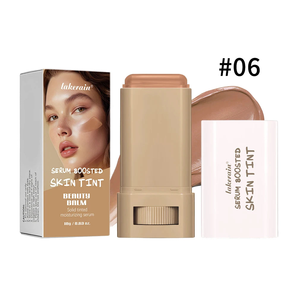 2pcs/set Skin Tint Foundation Stick Serum Boosted Smooth Plumper High Coverage Travel Bronze Concealer Long Lasting Makeup