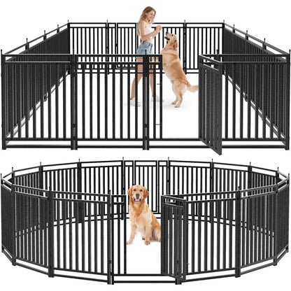 Portable 16-Panel Dog Playpen For Indoor And Outdoor Use