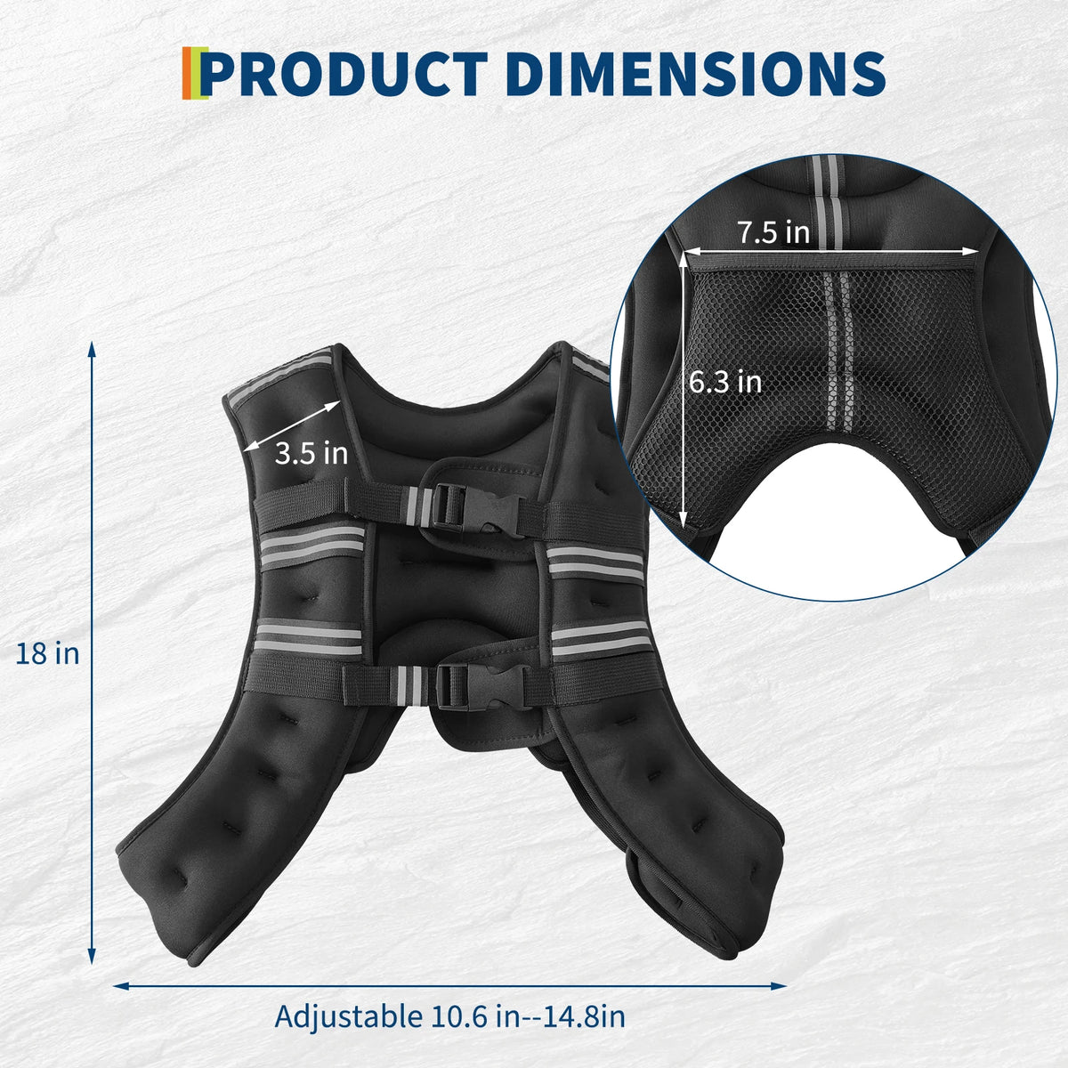 16LBs-30LBs Weighted Vest for Men Women, Soft Breathable Neoprene Running Vest with Reflective Strips, Large Mesh Storage Pocket & Padded Buckles for Fitness Training Workout
