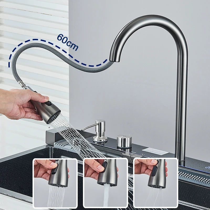 Rozin 304 Stainless Steel Kitchen Sink With Digital Faucet