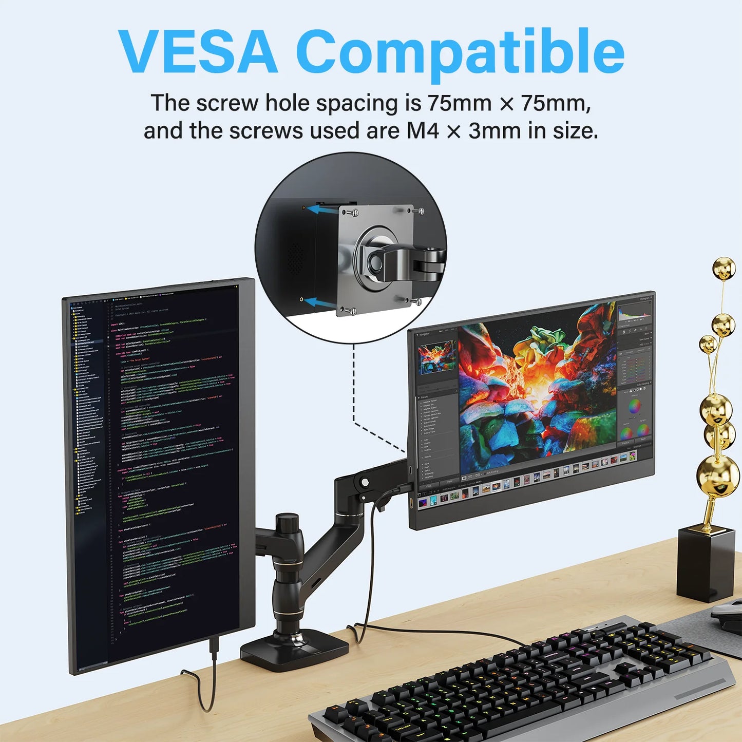 Amoudo 15.6 Inch Portable Monitor 1920x1080P  Extend Display IPS LCD Panel Penhole Stand VESA USBC Mini HDMI Mobile Display