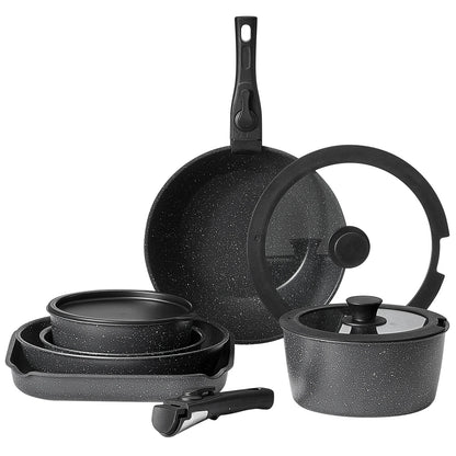 SucceBuy Nonstick Granite Cookware Set for Induction Cooking