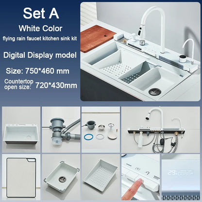 Rozin 304 Stainless Steel Kitchen Sink With Digital Faucet