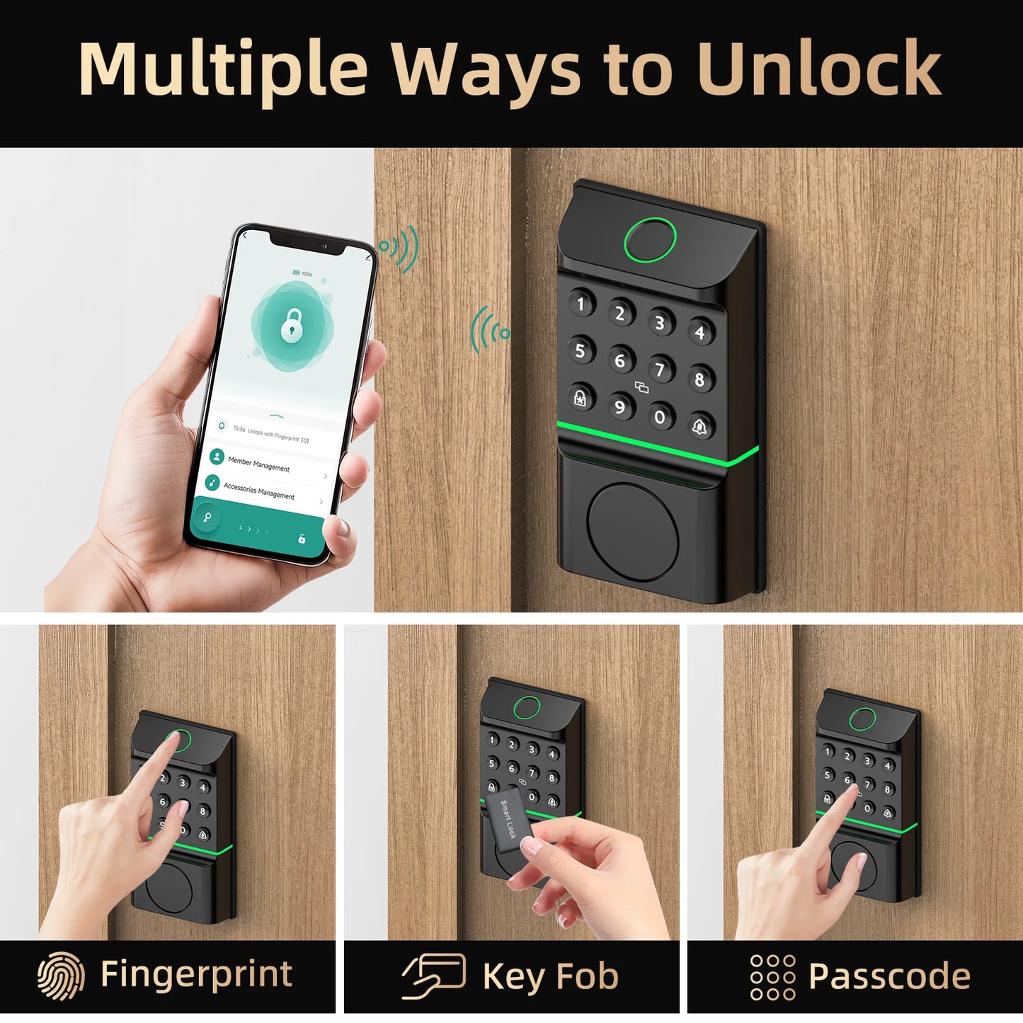 Viladepot Smart Fingerprint Door Lock With Bluetooth Keypad