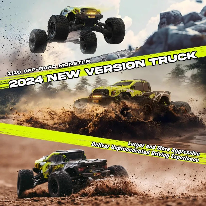 One Tenth Scale Brushless Off Road Monster Truck RC Car Waterproof High Speed 50MPH Performance Ready