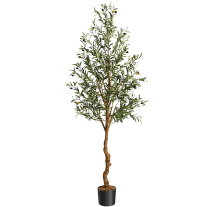 1Pc/2Pcs Artificial Olive Tree 4ft / 5ft / 6ft, Large Artificial Plants Fake Plastic Plants in Pot for Home Bedroom Decor