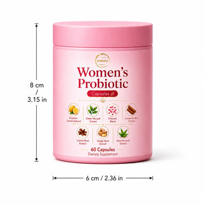 60-Capsule Women's Probiotic Capsules, Daily Nutritional Supplement Formula, Compound Probiotic Capsules for Intimate Care of Women, Formulated with Plant Extracts Combined with Complex Probiotics, Gentle Formula