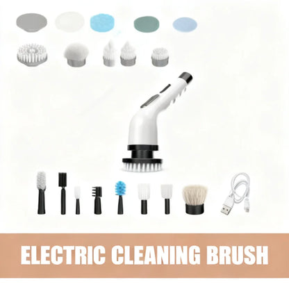 Rechargeable Electric Spin Scrubber With Interchangeable Cleaning Brush Heads