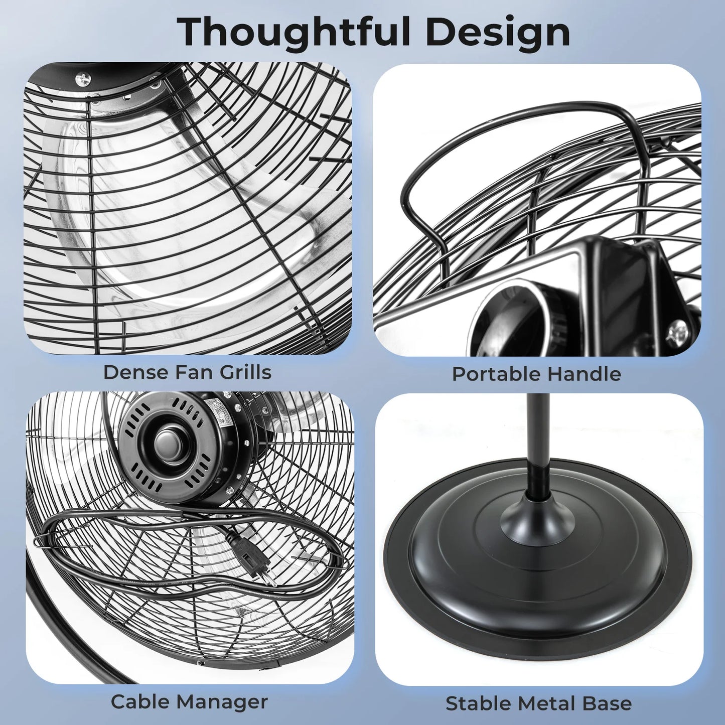 18" High Velocity Pedestal Fan w/ 3 Speeds 360° Tilt & Adjustable Heigh for Home