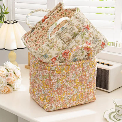 Boho Fabric Storage Basket Large Capacity Quilted Laundry Hampers Collapsible Dirty Clothes Underwear Sorting Laundry Baskets