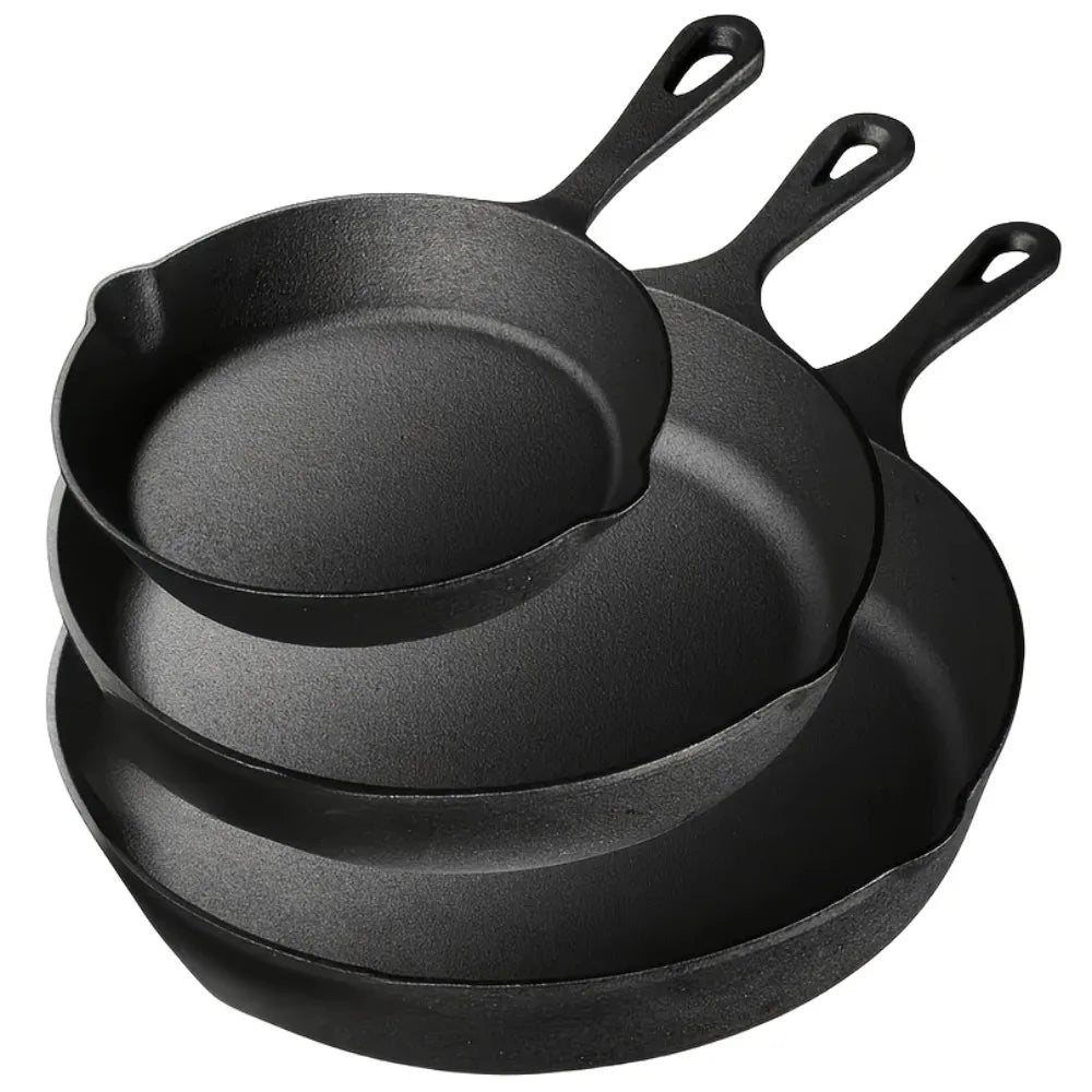 DIAMRI Cast Iron Skillet Set Nonstick Heavy Duty Pans
