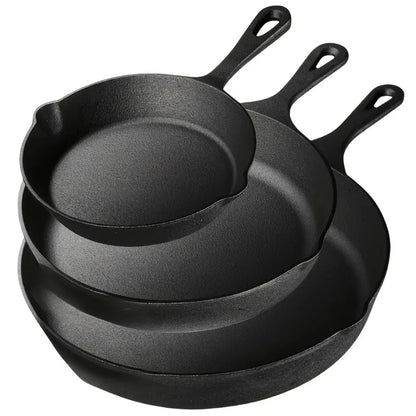DIAMRI Cast Iron Skillet Set Nonstick Heavy Duty Pans